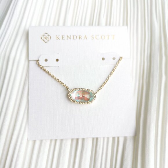 Kendra Scott Elisa Dichroic Glass Gold Necklace - Picture 1 of 4